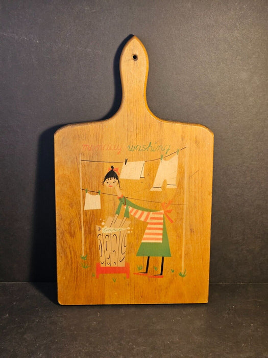 Mid century 9 x12 cutting board/ period graphics/ Nerco company dated 1960, Antiques, David's Antiques and Oddities