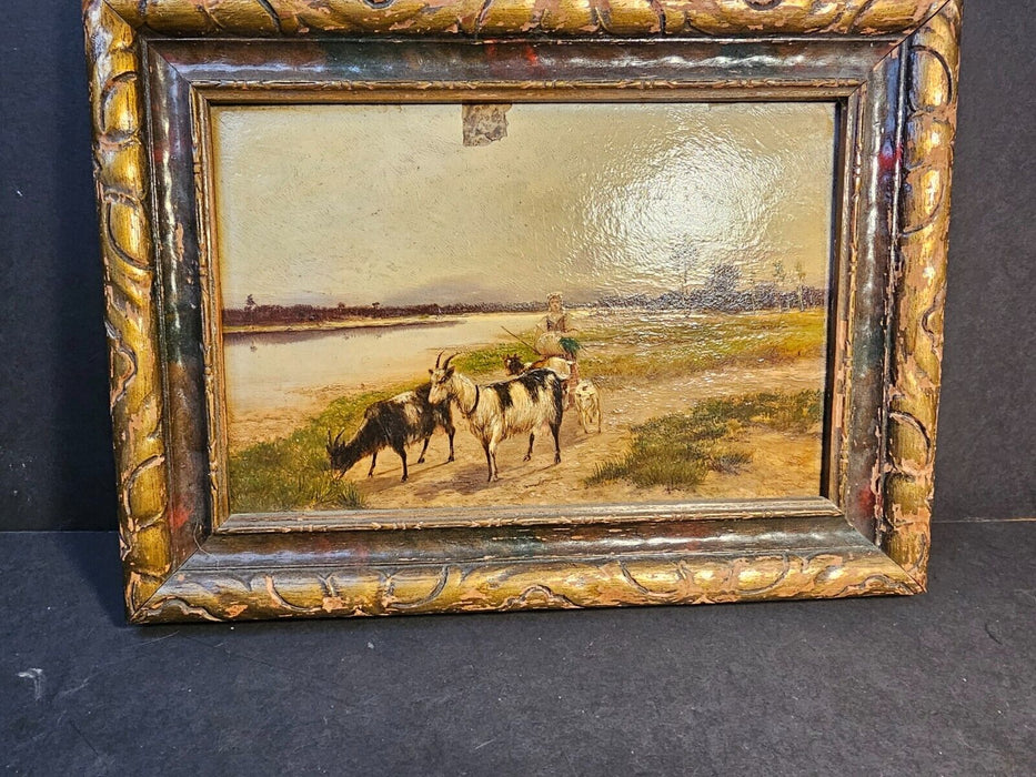 Outstanding 9x12  oil painting on board/ late 1890s/signed? last word Munich