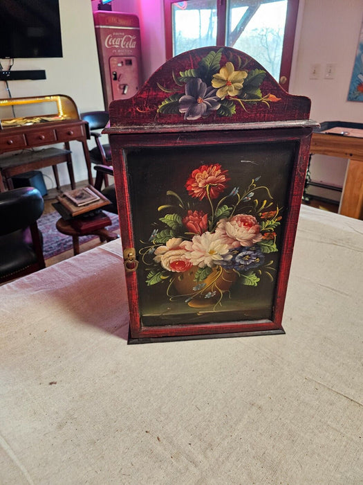 Hand painted cabinet imported in the 198os 12 x20 x 4.5 D, Antiques, David's Antiques and Oddities