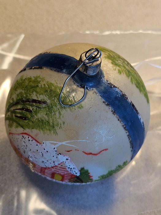 Christmas ball with house covered with snow. 3.5" from the 70s, Antiques, David's Antiques and Oddities