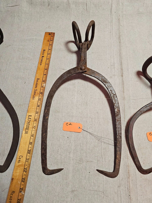 21 " Ice tongs /amish country pa/makers mark. nice set/primitive, Antiques, David's Antiques and Oddities