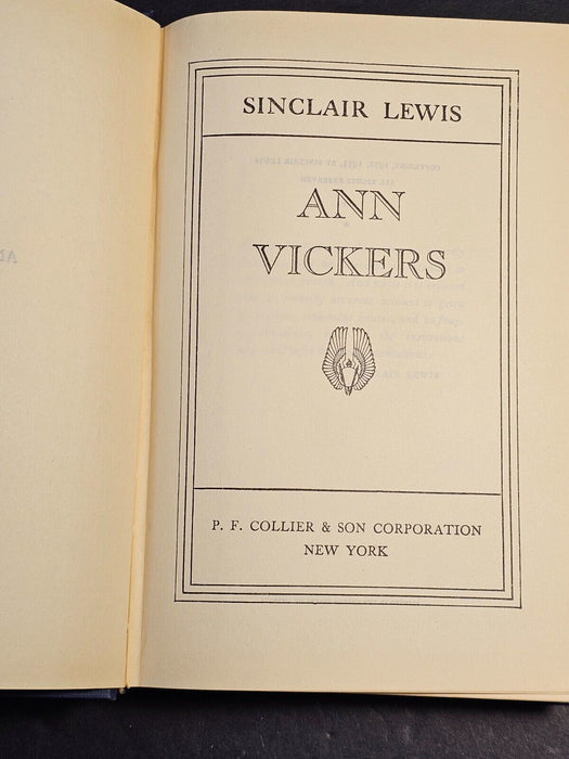 Sinclair lewis Ann Vickers 1933 592p good copy, Antiques, David's Antiques and Oddities