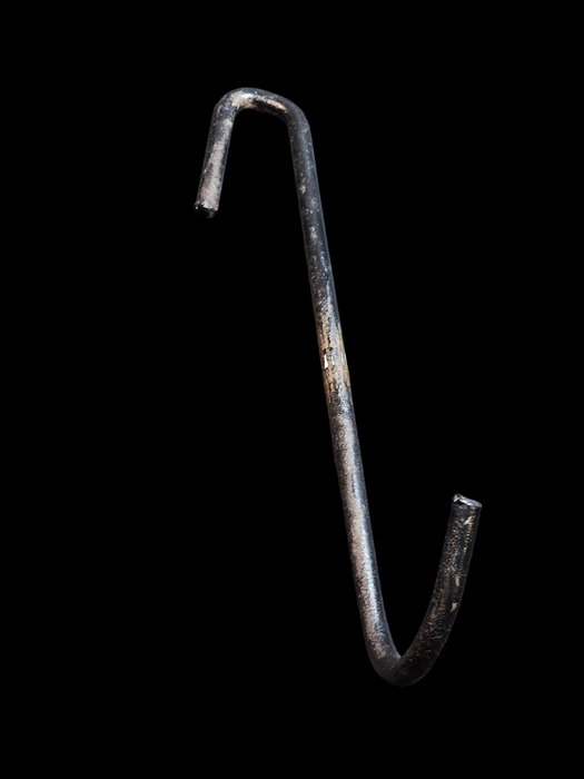 Offset steel hook 12 '  1/4" steel 1920s vintage great primitive item