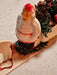 Santa sleigh with paper mache santa 1940s/50 as found/on wood base, Antiques, David's Antiques and Oddities