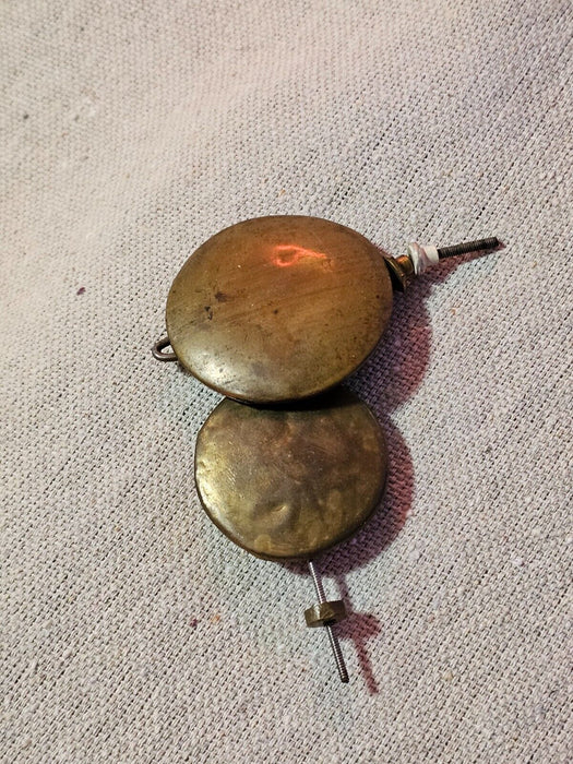 2 pendulums as  found/ brass over metal weight/ 1.25 and 1.50 diameter