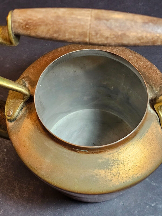 Copper and Brass Mid-Century Modern Tea Kettle Copper Ware, Antiques, David's Antiques and Oddities