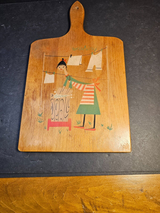 Mid century 9 x12 cutting board/ period graphics/ Nerco company dated 1960, Antiques, David's Antiques and Oddities