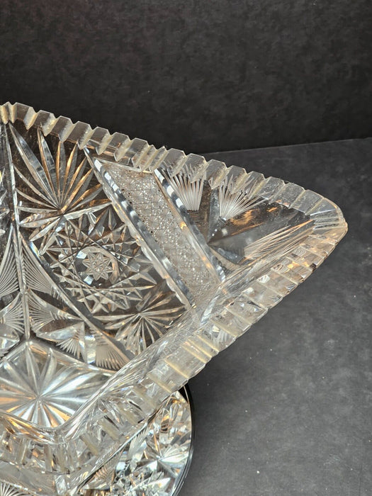 Brilliant period cut glass, Diamond shaped 13.5x9.5 x 5.5" high. 8.1 lbs, Antiques, David's Antiques and Oddities