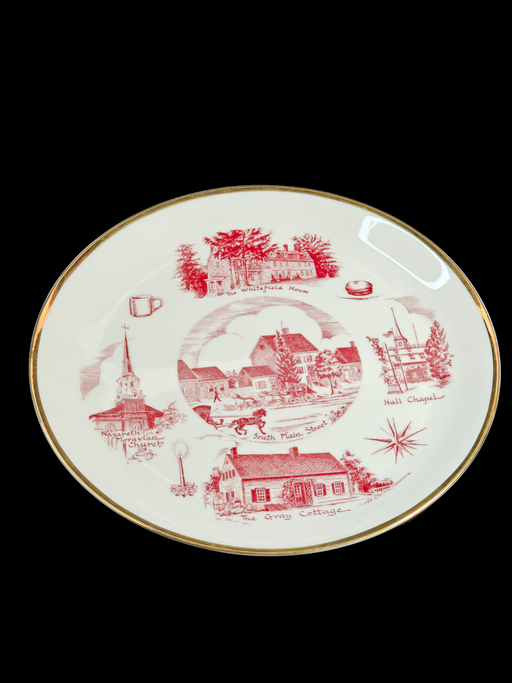 Nazareth Pa commemorative plate 11" diameter Red,white and gold tones., Antiques, David's Antiques and Oddities