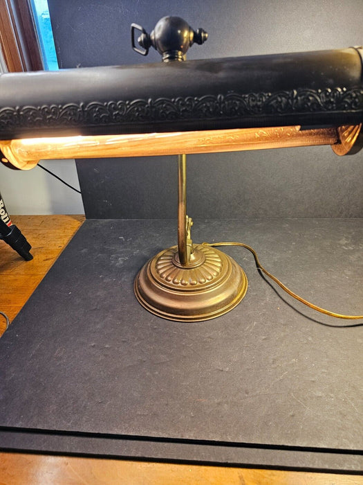 Desk lamp 1980s old style 15 h x 12 w/ darkened with time. nice look/Brass, Antiques, David's Antiques and Oddities