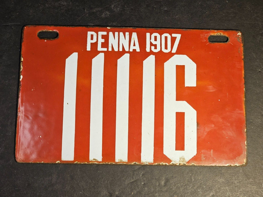 1907 Pennsylvania Porcelain License Plate Beaver Falls Pa/, Antiques, David's Antiques and Oddities