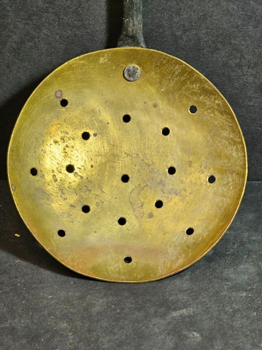 Forged steel and brass strainer by craftsman in the 1970s w/ makers mark. 15", Antiques, David's Antiques and Oddities