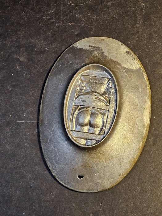 1930s cast aluminum/naughty tray/6x4, Antiques, David's Antiques and Oddities