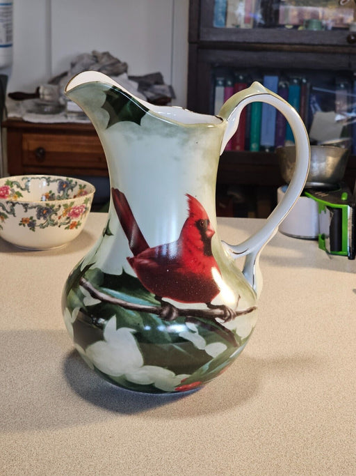 Cardinal in holly 9"x6" new old stock from the 70s pitcher, Antiques, David's Antiques and Oddities