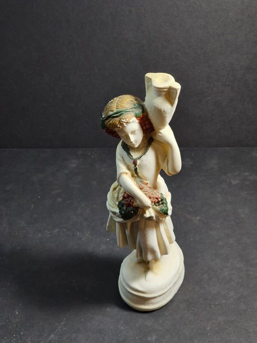 Salt figure of a woman 9.25" paint applied for hair and fruit, Antiques, David's Antiques and Oddities