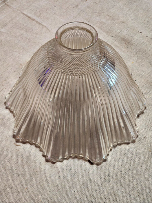 Holophane shade 2.25/  7" h x8' W/ fluted edge/great light /, Antiques, David's Antiques and Oddities