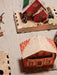 Wooden church/primitive 12 x17 /7 cardboard village houses/1930s as found, Antiques, David's Antiques and Oddities