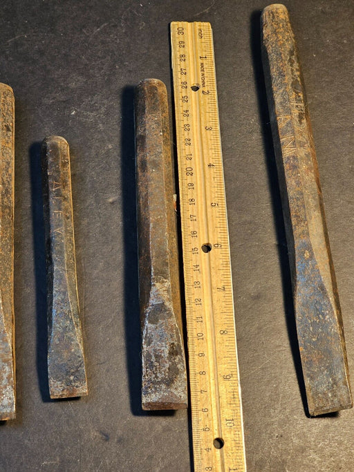 4 cold chisels Sizes 6"/7'/10" 1940s vintage, Antiques, David's Antiques and Oddities