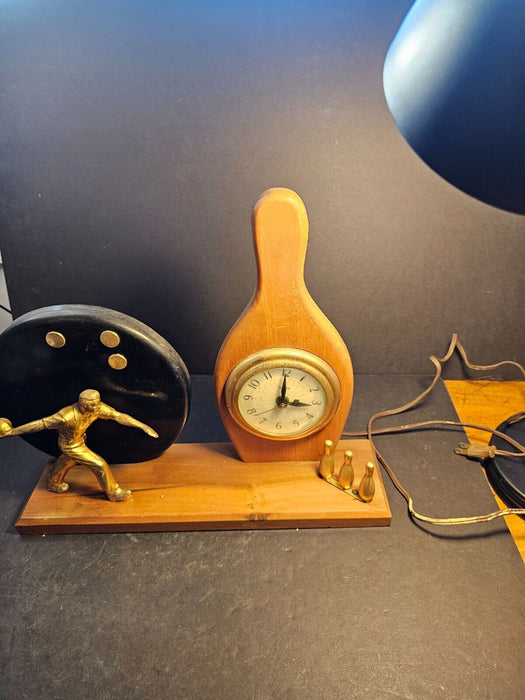 United Bowling Clock Approx 14 1/2" long and 12 1/2"  tall clock  notwork. 1960s, Antiques, David's Antiques and Oddities