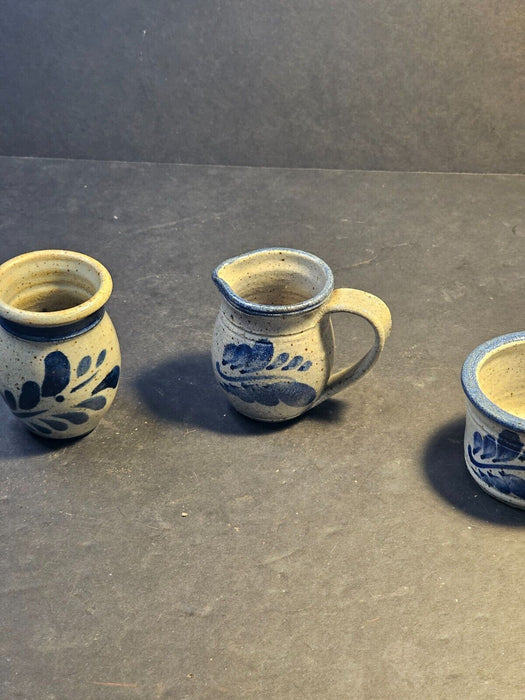 3 Westerwald pottery pots/1980s/ 3" each/ great for desk items, Antiques, David's Antiques and Oddities