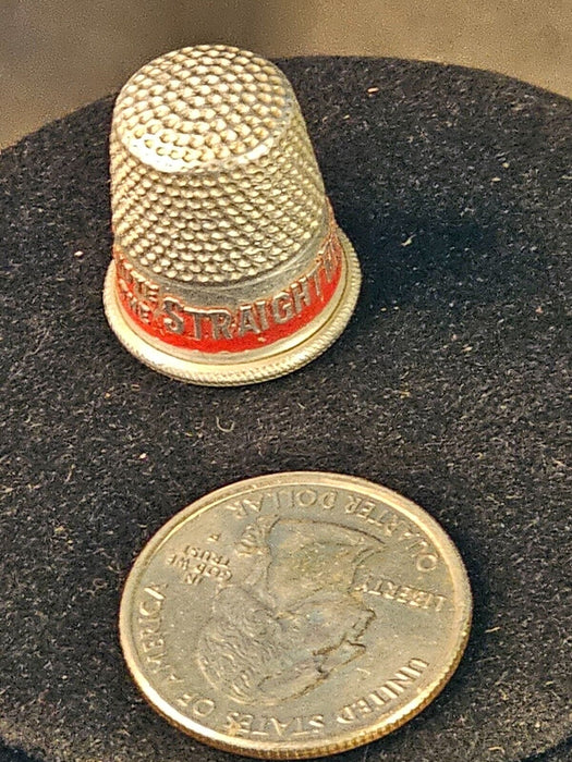 Early 1950s thimble vote straight Republican.9/16 opening, Antiques, David's Antiques and Oddities