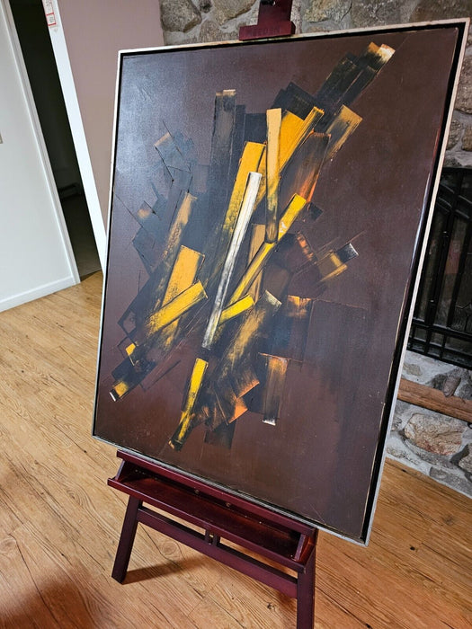 Mid-Century Modern Abstract Expressionist Painting by L.B. 31x41, Antiques, David's Antiques and Oddities