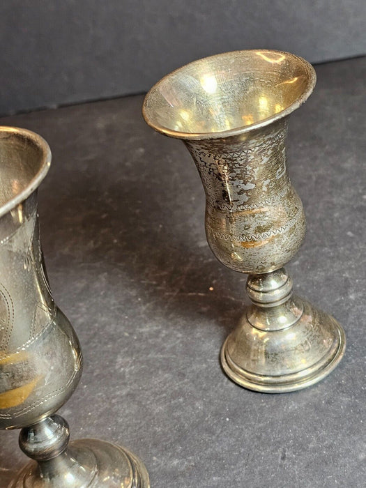 3 Sterling Silver Kiddush Cups Tallest are approx 2 1/2" in diameter, Antiques, David's Antiques and Oddities