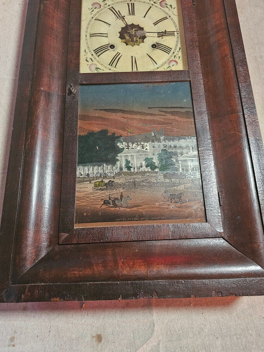 Welch clocks 2 / with weights pendulum and keys/as found/ 26 x15.5/ one worked/, Antiques, David's Antiques and Oddities