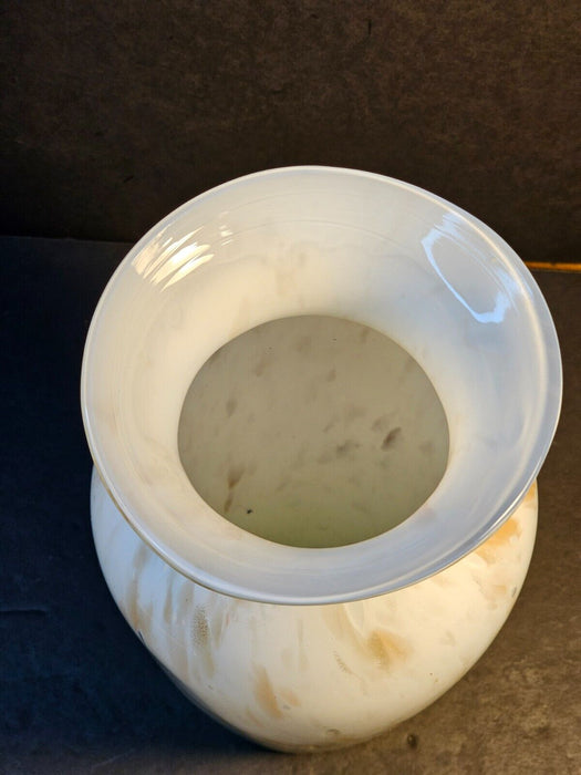 White blown art glass white with gold fleck/ground pontiel/, Antiques, David's Antiques and Oddities