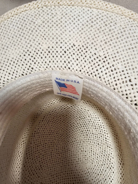 Hat straw white one size/ late 60s early 70s/ great shape, Antiques, David's Antiques and Oddities