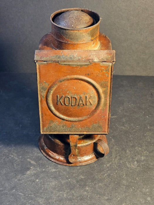 Early Kodak safe light original red paint /marked kodak with letter from company, Antiques, David's Antiques and Oddities