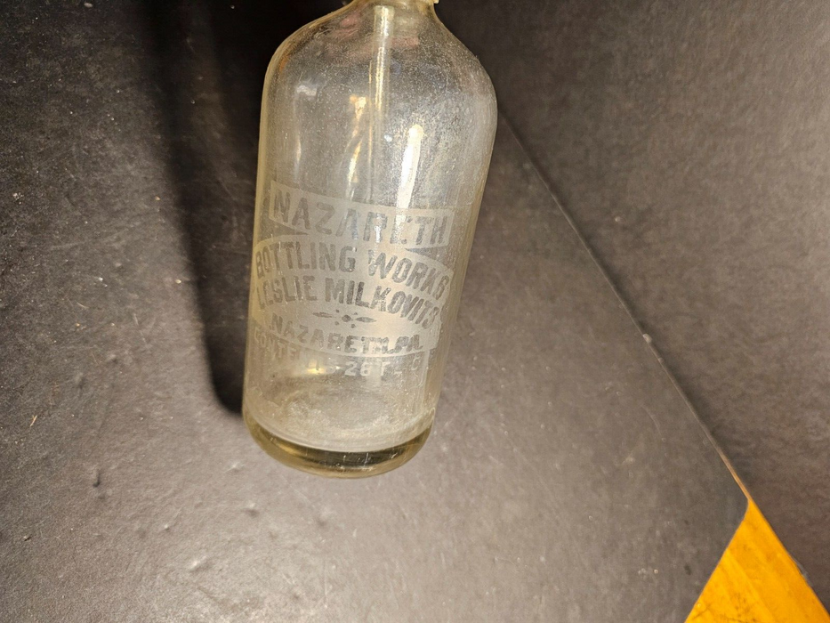 Acid etched Nazareth bottling works Nazareth pa/sultzer bottle 11 inches/cool, Antiques, David's Antiques and Oddities