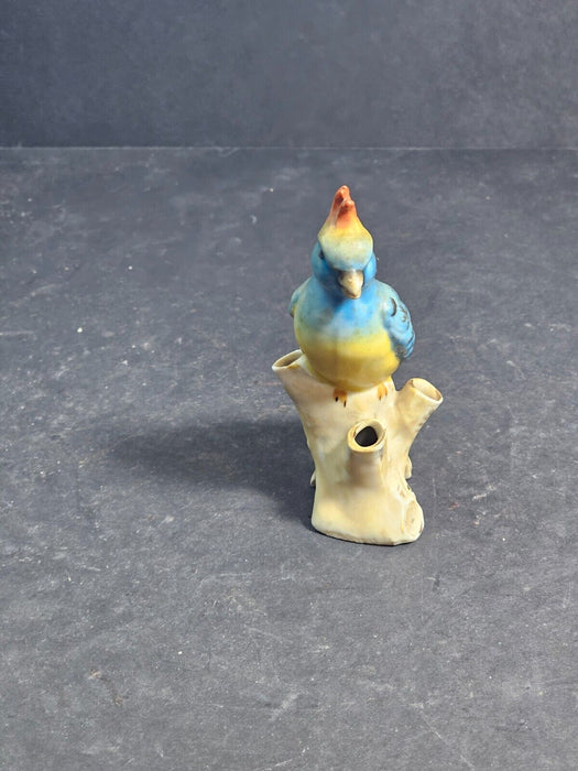 German pie bird 5" colorful parrot blue orange and yellow marked Germany