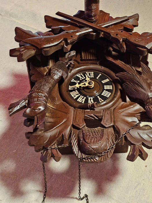 Coo koo clock  10 x 12 all parts clock runs as found marked on back, Antiques, David's Antiques and Oddities