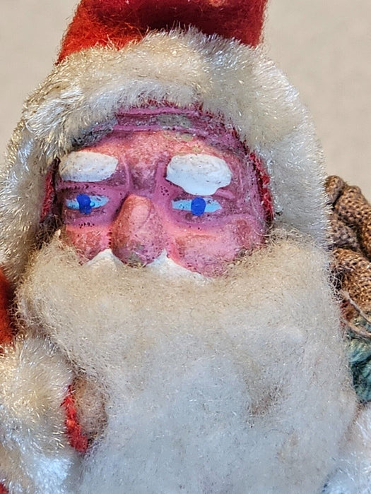 1940s Santa 5" paper mache and fabric , made in occupied Japan