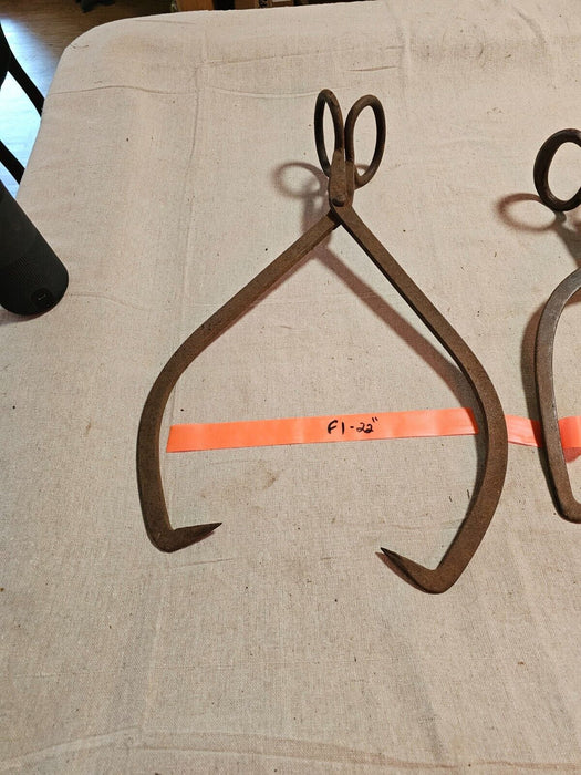 Ice tongs from amish country PA 22" Primitive steel, Antiques, David's Antiques and Oddities