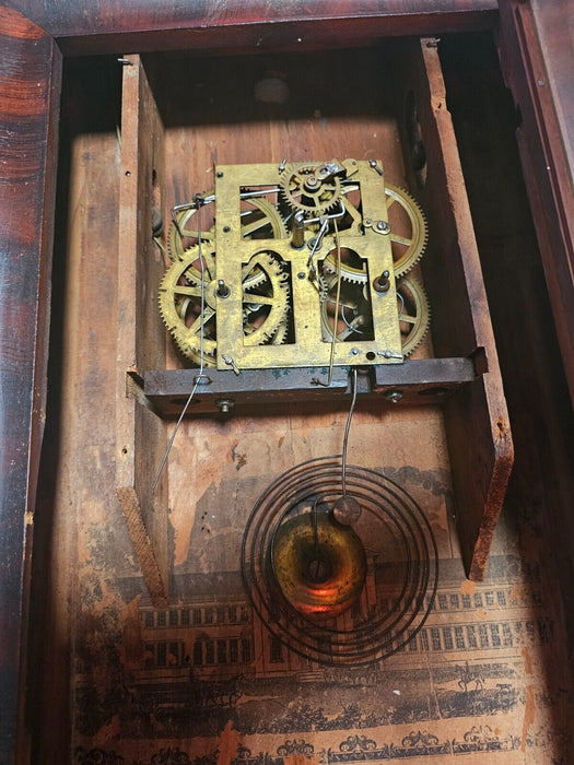 Welch clocks 2 / with weights pendulum and keys/as found/ 26 x15.5/ one worked/, Antiques, David's Antiques and Oddities