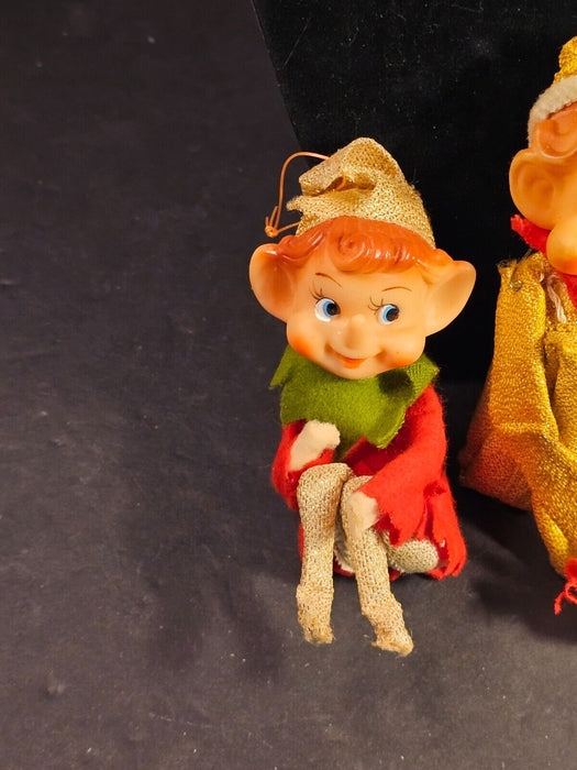 Pair of 1960s christmas pixies. 5 " Folded/ great classic item., Antiques, David's Antiques and Oddities