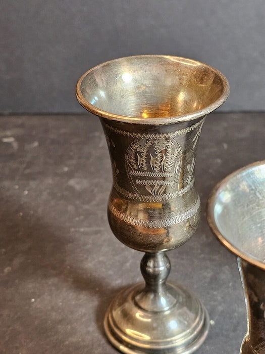 3 Sterling Silver Kiddush Cups Tallest are approx 2 1/2" in diameter, Antiques, David's Antiques and Oddities