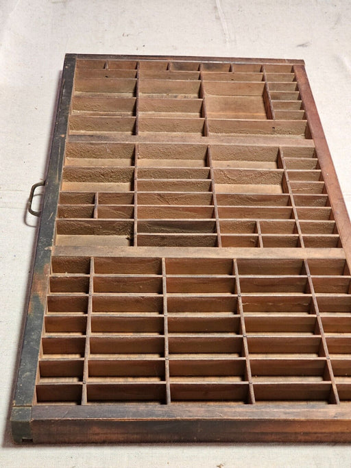 Printers tray 16 x 32x 1.5 Wood Keystone label trinket collection, Antiques, David's Antiques and Oddities