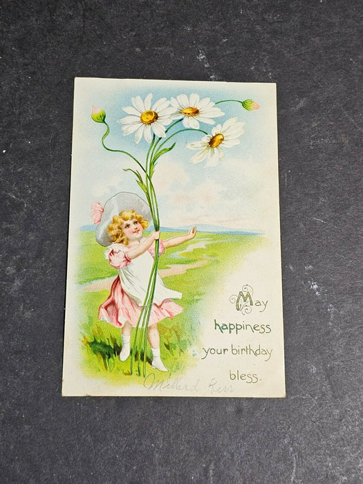 2 Raphael Tuck Early 1900s postcards birthday wishes 3x5 great graphics, Antiques, David's Antiques and Oddities