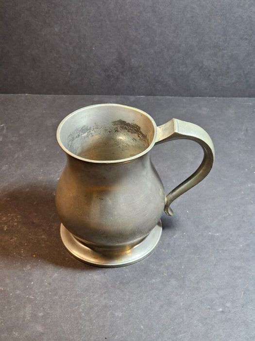 Pewter Bulbus Mug 4" x5" 21oz Made in England 1930s, Antiques, David's Antiques and Oddities