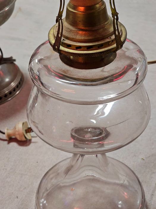 kerosene lamp glass with bubbles and straw marks 12" electrified, Antiques, David's Antiques and Oddities