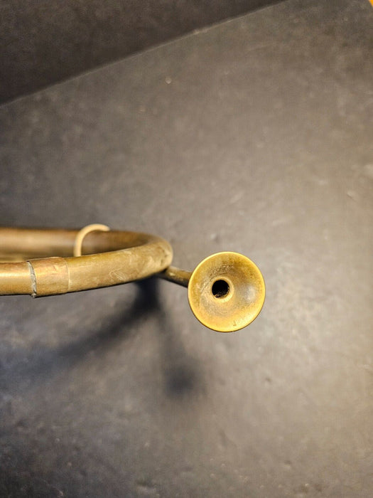 Small Decorative french horn, 8' x14" Brass great look/ does toot.