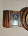 Awesome inlaid clock/28x10 /pendulum and key/front glass gone/superior clock co., Antiques, David's Antiques and Oddities