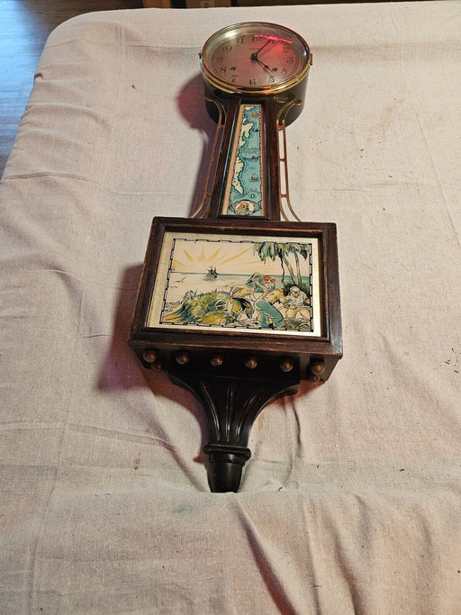 Treasure Island parts clock/mainly  all there / no bird or key/35 x 12/, Antiques, David's Antiques and Oddities