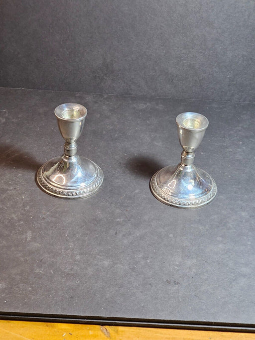 Sterling Silver Candle Sticks 4" Pair Duchin Co., Antiques, David's Antiques and Oddities