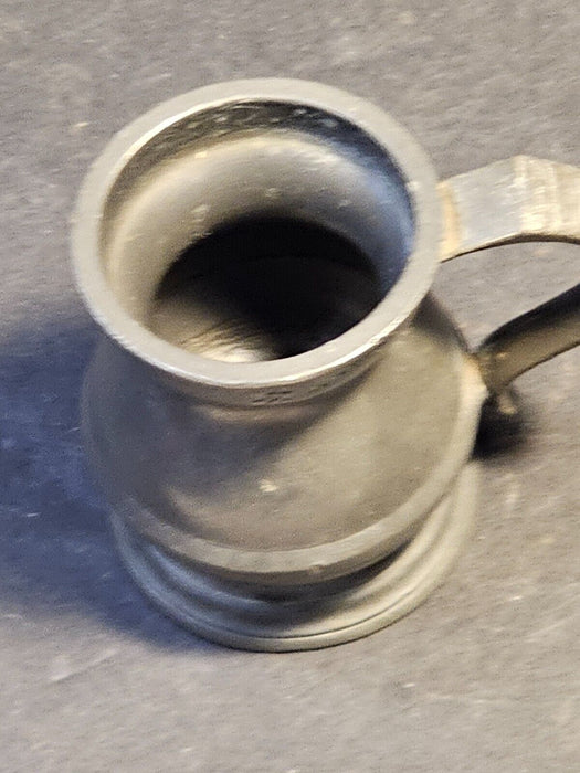 Pewter Measure/late 1800s/ 2" /hallmarked/1/4 Gill/ dark patina, Antiques, David's Antiques and Oddities