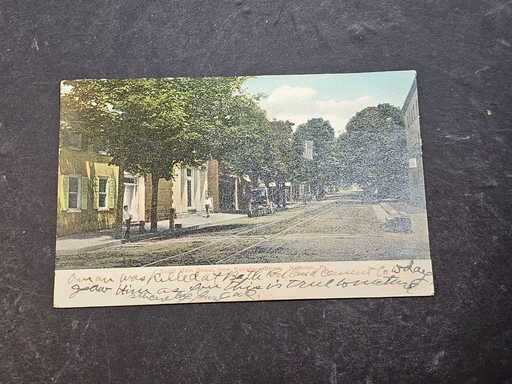 Nazareth pa postcard used early 1900s color south main street, Antiques, David's Antiques and Oddities