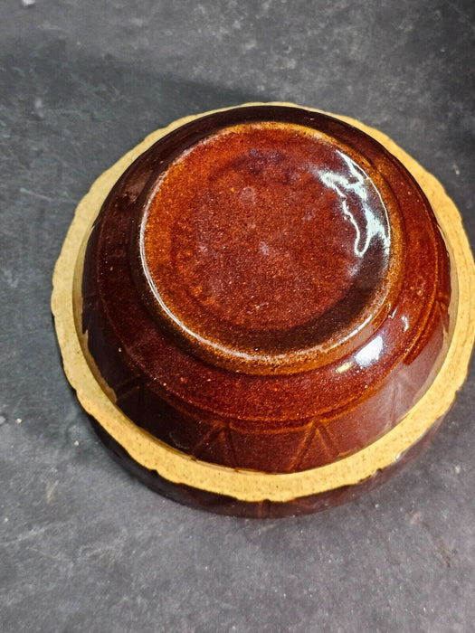 Small 4.5 " brown ware bowl 2.5 " high  design incised in the side., Antiques, David's Antiques and Oddities